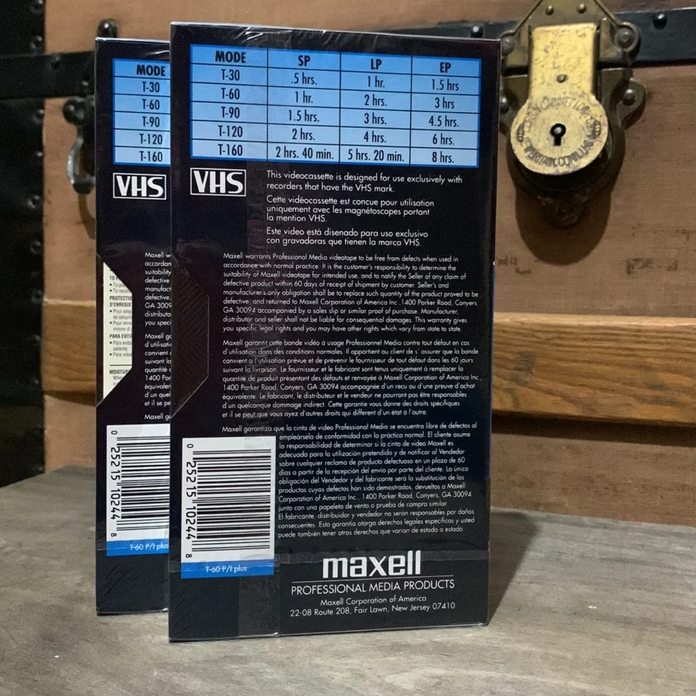 Blank VHS tapes.  Maxwell.  Lot of 2